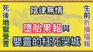 墮胎果報 與 嬰靈的枉死哭城.....奉勸眾生不要故意去墮胎、尤其醫生不要為人墮胎，以免自造無窮苦果。.....已墮過胎者千萬要懺悔，行善積德迴向嬰靈，使其離苦得樂，早日超生。