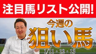 #シンザン記念 #フェアリーS 含む棟広良隆52頭の番組注目馬を紹介！1月11(土)12(日)13(月)  ～激走レンジ！今週の注目馬 The Pickup！