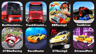 Race Master 3D,Bus Simulator,Truck Simulator,BB Racing 2,GT Racing 2,GT Bike Racing,Test Drive Car