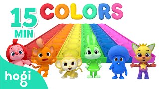 [NEW✨] Learn Colors with Colorful Pop It｜Learn Colors for Kids ｜15min｜Compilation｜Hogi & Pinkfong