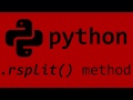 Python rsplit() string method