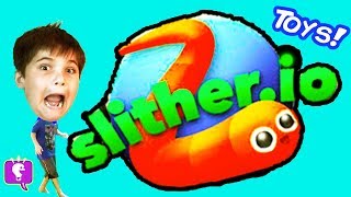 We Play Slither.io and Open Toys! Video Game Play by HobbyKidsTV