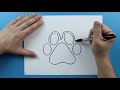 how to draw a paw print