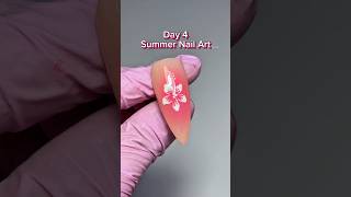 DAY 4 - HIBISCUS FLOWER 🌺 #beginnernails #hibiscusnails #nailtutorial #nails #summernails