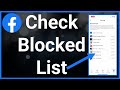 How To Check Block List On Facebook