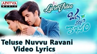 Teluse Nuvvu Ravani Video Song With Lyrics II Oka Laila Kosam Songs II Naga Chaitanya