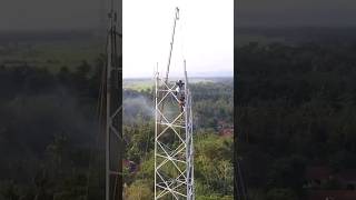 Proses pembangunan tower bts | Purwodadi Kuwarasan #shorts #feedshorts #drone