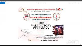 Day-4 FDP on Python Programming-KLH-CSE