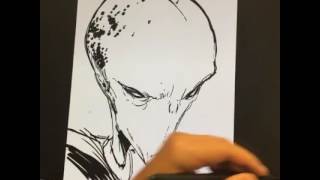 Live Drawing of an Alien