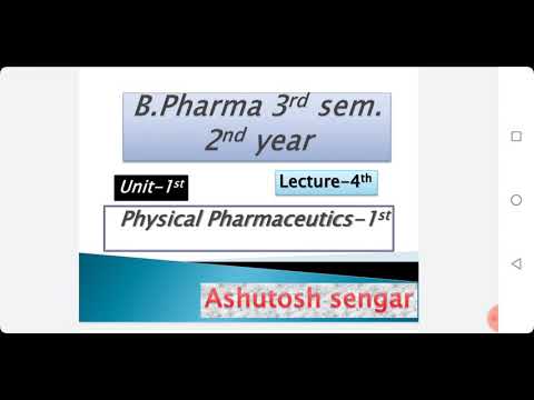 Physical Pharmaceutics 1st For B.pharma 3rd Sem. Lecture 4th Of Unit ...