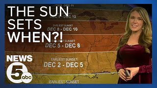 Earliest sunsets of the year happening now