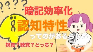 【暗記効率化】認知特性ってのがあるらしい。あなたは視覚優位ですか？聴覚優位•••ですか？