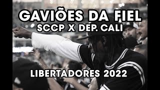 Gaviões da Fiel apoiando o Corinthians contra o Dep. Cali. Copa Libertadores 2022.