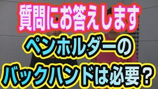 【ガネ修行】質問コーナー「ペンホルダーのバックハンドは必要？」　Xiaコーチとがねの1年間の日記【卓球知恵袋】