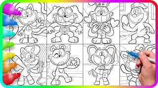 Coloring Pages SMILING CRITTERS - Cardboard. Satisfying Coloring Poppy Playtime Chapter 3 characters