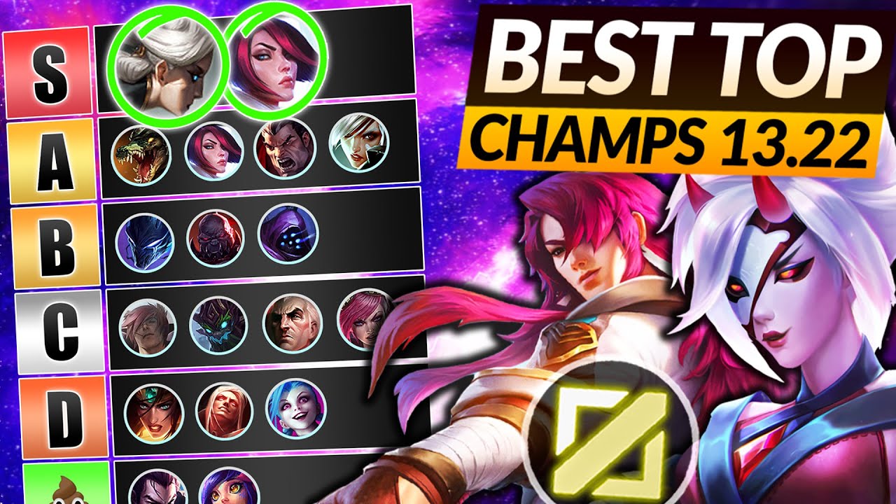 NEW TOP LANE Champions TIER LIST For 13.22 - LoL Meta Guide - YouTube