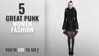 Punk Women Fashion [2018 Best Sellers]: Punk Rave Women's Black Velvet Victorian Steampunk Tailcoat