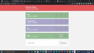 Score Keep Application using Meteor - React - MongoDB