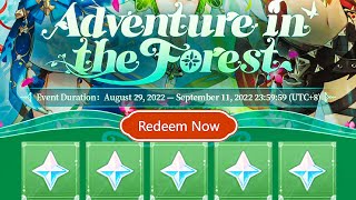 120 FREE PRIMOGEMS!! Adventure in The Forest New Event Genshin Impact