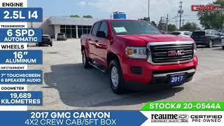 Reaumechev Certified 2017 GMC Canyon 4x2 Crew Cab