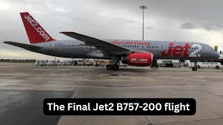 ✈Trip report | Jet2 B757-200  | The final jet2 B757 flight  | Geneva - Manchester  ✈