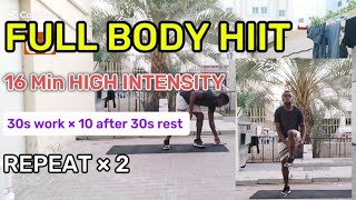 15 MIN FULL BODY HIIT WORKOUT | Burn Lots of Calories | No Equipment | Oscar diram