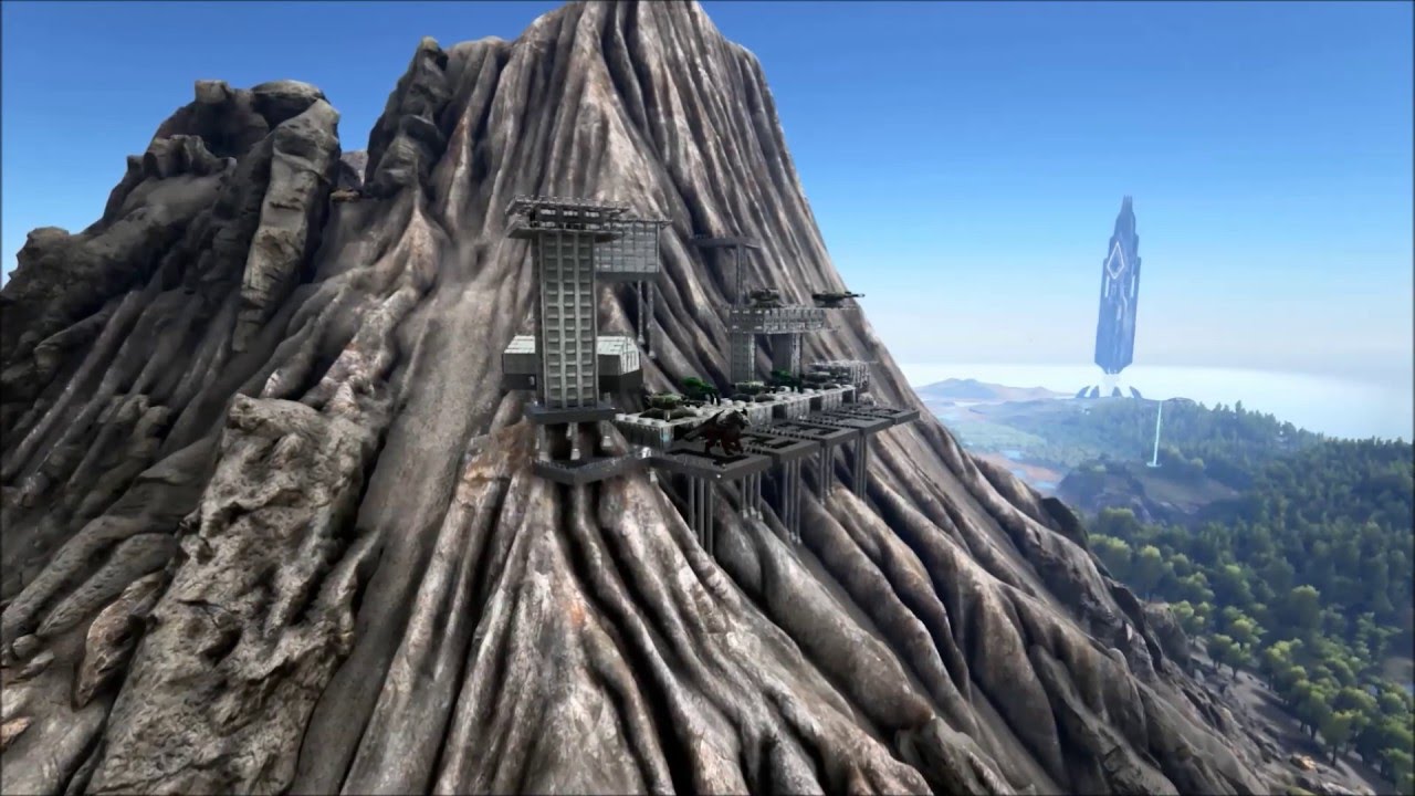 Ark Survival Evolved Future Tek Mountain Side Bunker Base - YouTube