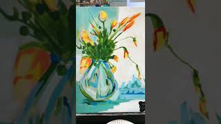 Abstract Flower Vase Painting Timelapse