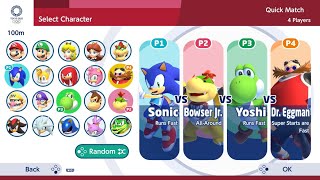 Mario & Sonic at Tokyo 2020 : Gameplay (4 Players) Sonic VS Bowser Jr. VS Yoshi VS Dr. Eggman