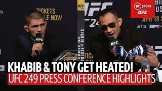 "I will eat you in street fight!" Khabib and Tony Ferguson's heated #UFC249 press conference!