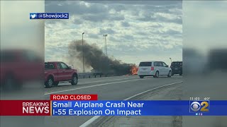 Small Plane Crashes On I-55 In Lincoln, Illinois
