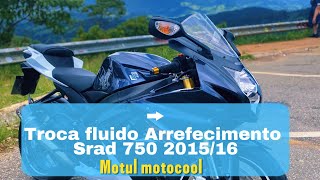 Troca fluido de arrefecimento Srad 750 2015/16 #srad750 #motul  #fluidoarrefecimento #motocool