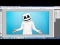 removing marshmello’s mask with photoshop cs3.