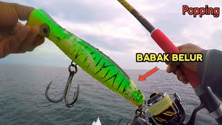 Mancing Popping Setelah Badai Ikan Pada Ganas || Top Water Halco Roosta - Pulau Spongebob