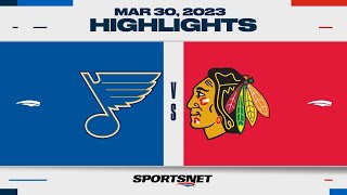 NHL Highlights | Blues vs. Blackhawks - March 30, 2023