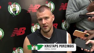 PRESS CONFERENCE: Kristaps Porzingis speaks with media for first time since injury