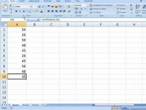 Excel 2007 - Calculating The Average Of A Group Of Cells Excel 2007 - Calculating The Average Of A Group Of Cells