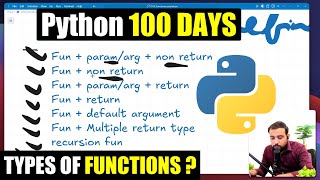 Types of Functions in Python | Python 100 DAYS SERIES 🔥