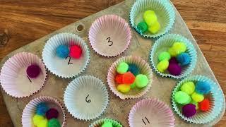 Pom Pom Math Activities/Educational Fun/Hands-on Learning/Dollar Tree Materials/Easy Prep/Counting