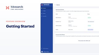 Getting Started with Monarch for Advisors
