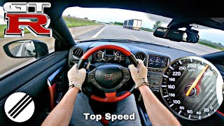 NISSAN GT-R R35 *333kmh* TOP SPEED DRIVE ON GERMAN AUTOBAHN 🏎#TopSpeedGermany