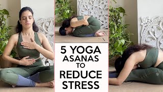 Yoga for Inner Peace & Calm Mind |  5 Asanas to relieve Anxiety | Yoga With Mansi | Fit Tak