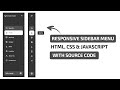 How to Create a Animated and Responsive Sidebar Menu Using Html Css | Crown Coder