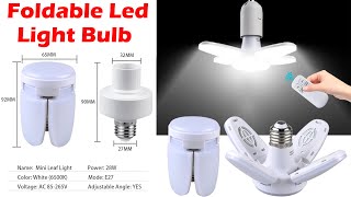 E27 LED Bulb Fan Blade Timing Lamp AC85-265V 28W Foldable Led Light Bulb Lampada For Home Ceiling