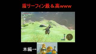 盾サーフィンに乗っても調子には乗るなｗｗｗ【ゼルダの伝説 ブレス オブ ザ ワイルド】#shorts #ゲーム実況 #ゼルダの伝説