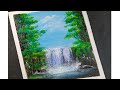 💦Waterfall painting/ Simple Acrylic Art/ #Shorts