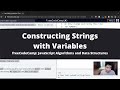 Constructing Strings with Variables (Basic JavaScript) freeCodeCamp tutorial