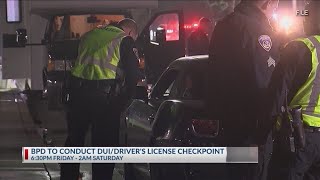 BPD to conduct DUI checkpoint Saturday