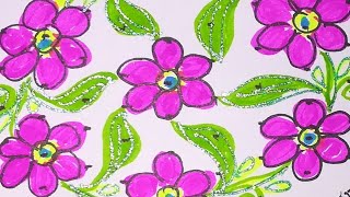 FLOWER DESIGN MUGGU, 9-5 DOTS (మద్య చుక్కల ముగ్గులు)