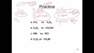 Intermolecular forces and BP and MP